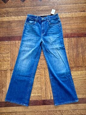 J Brand Joan Crop Wide-Leg Jeans - Medium Blue